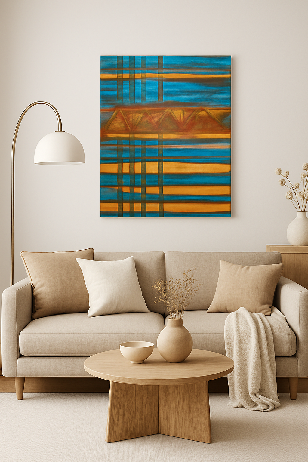 Sunset Grid – Original Canvas Artwork-Casa Dolce