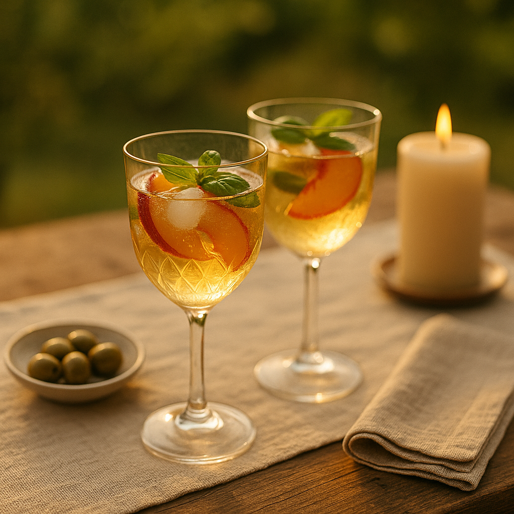 🍑 A Summer Aperitivo to Savor: Peach &amp; Basil Spritz