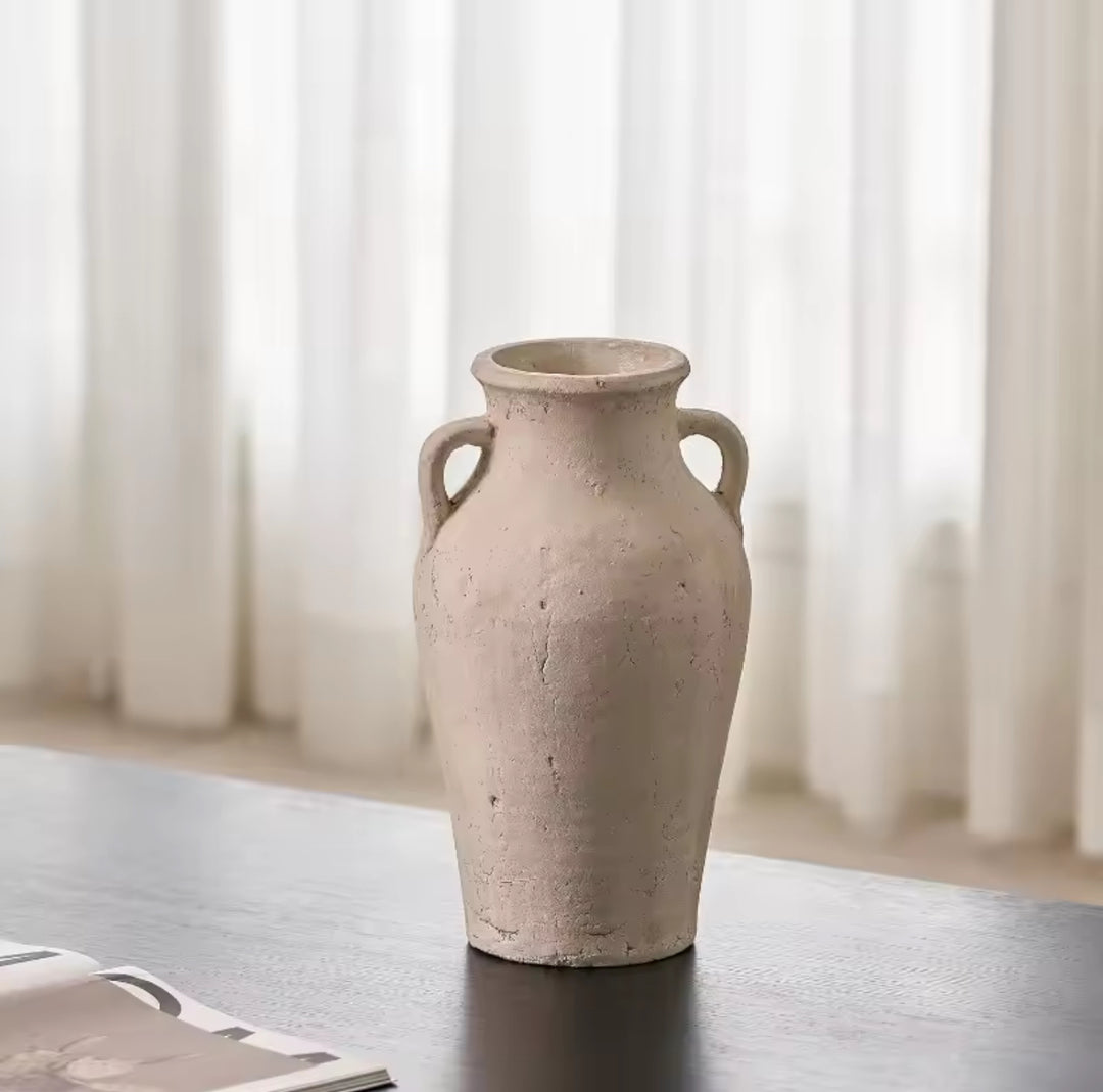 Tall Zen Style vase, Terra Cotta-Casa Dolce