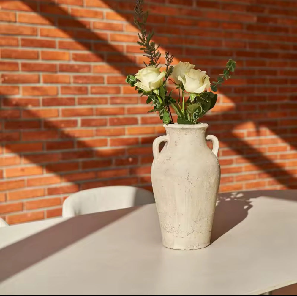 Tall Zen Style vase, Terra Cotta-Casa Dolce