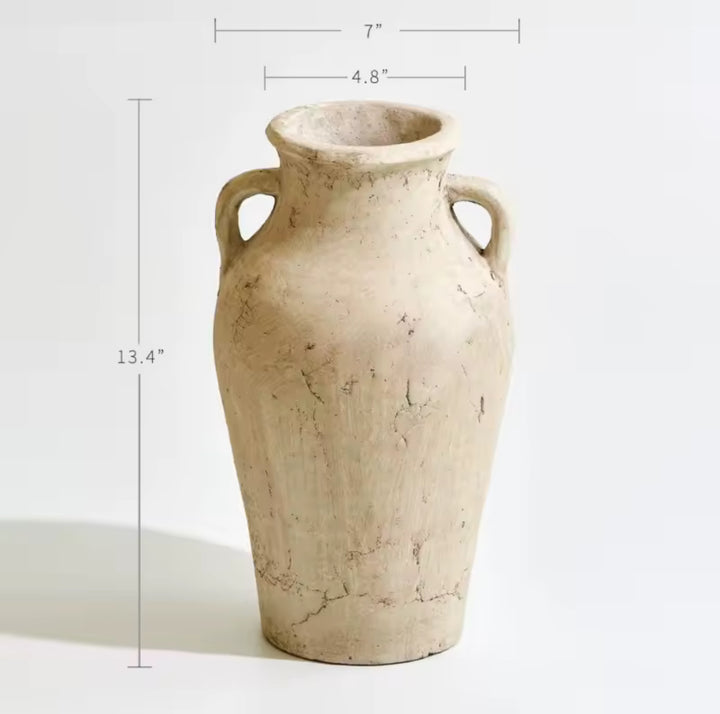 Tall Zen Style vase, Terra Cotta-Casa Dolce