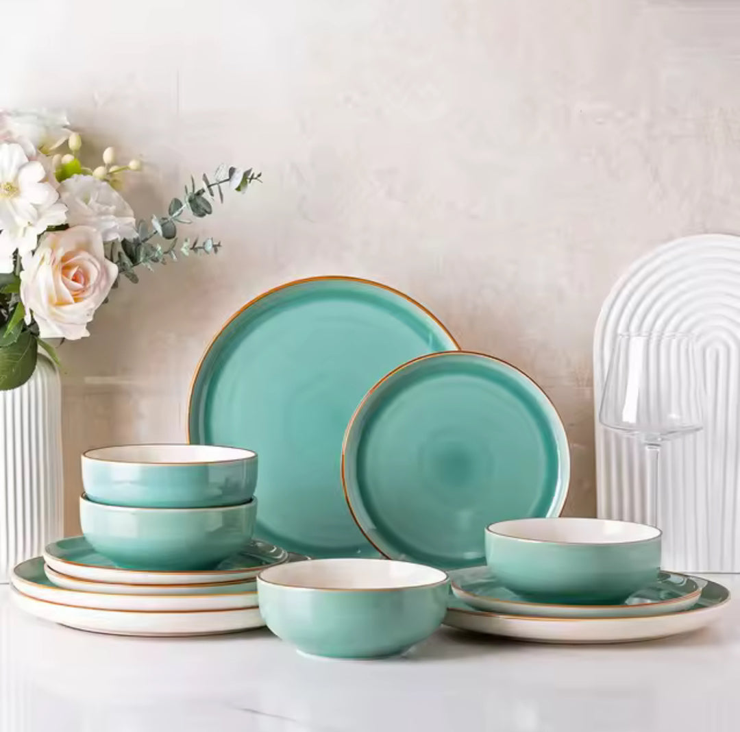Ceramic Cutlery Set, 12-piece Stoneware Cutlery Set-Casa Dolce