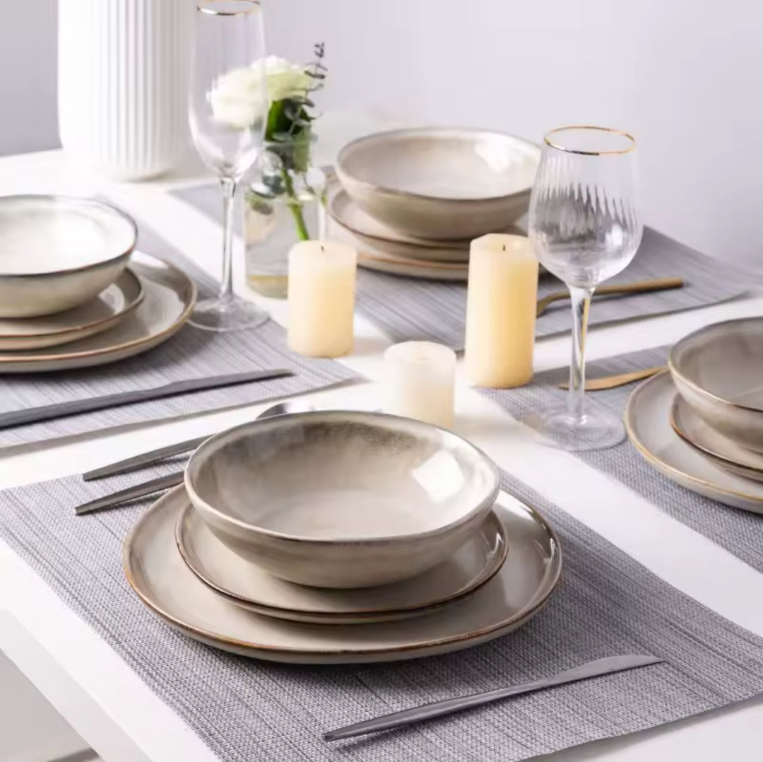 Ceramic Dinnerware Sets,Handmade Reactive Glaze Plates and Bowls Sets-Casa Dolce