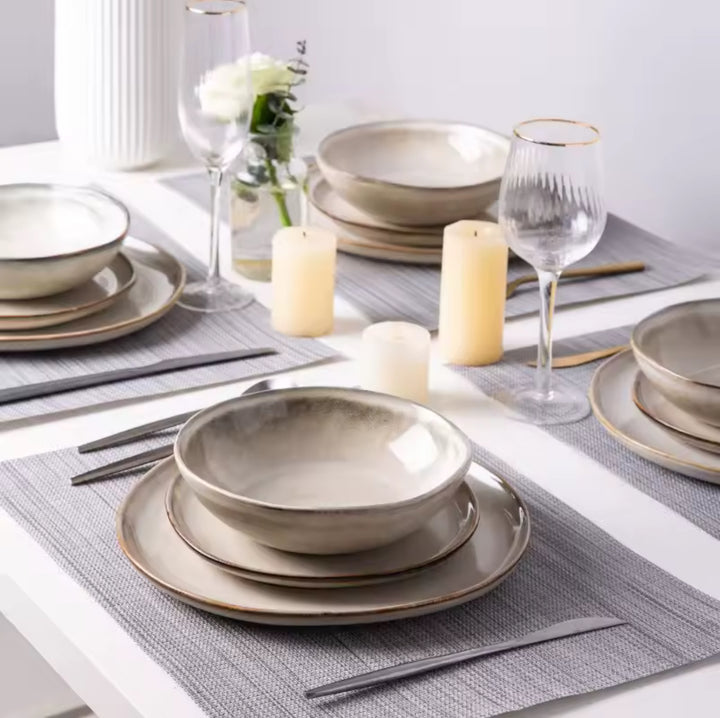 Ceramic Dinnerware Sets,Handmade Reactive Glaze Plates and Bowls Sets-Casa Dolce