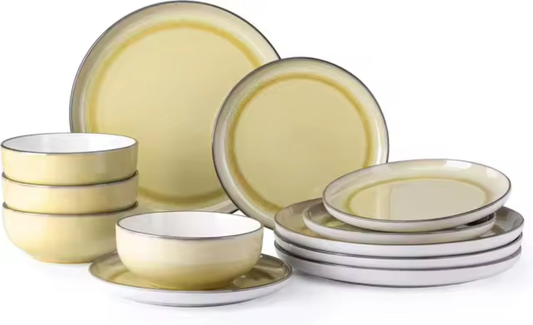 Ceramic Cutlery Set, 12-piece Stoneware Cutlery Set-Casa Dolce