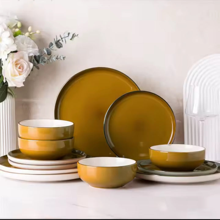 Ceramic Cutlery Set, 12-piece Stoneware Cutlery Set-Casa Dolce