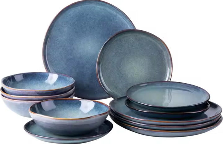 Ceramic Dinnerware Sets,Handmade Reactive Glaze Plates and Bowls Sets-Casa Dolce