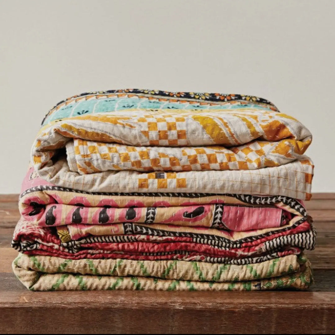 Authentic Vintage Kantha Quilt-Casa Dolce