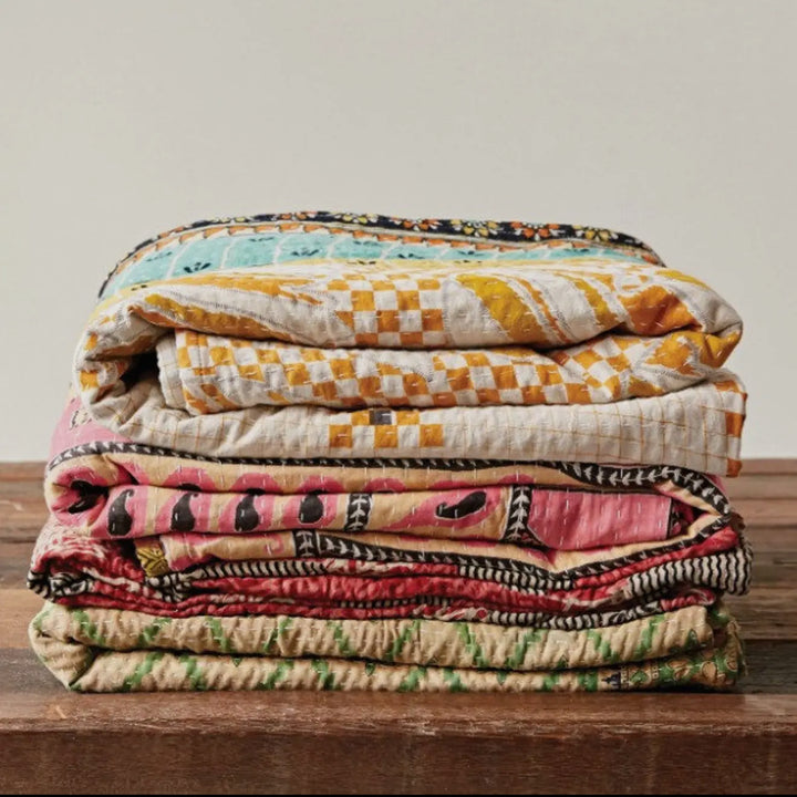 Authentic Vintage Kantha Quilt-Casa Dolce