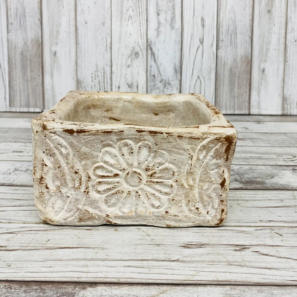 Square Clay Bowl White-Casa Dolce