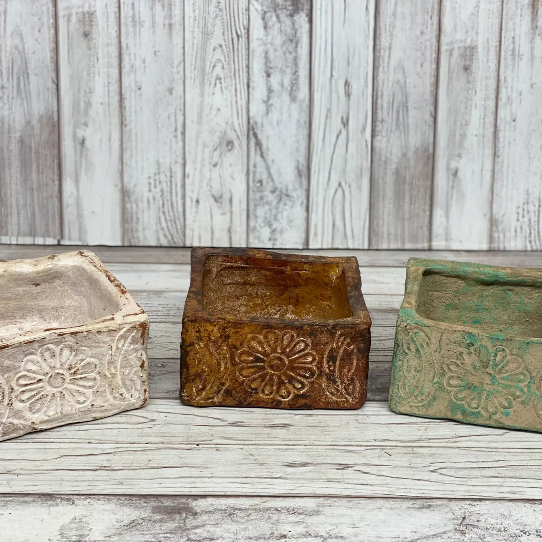 Square Clay Bowl White-Casa Dolce