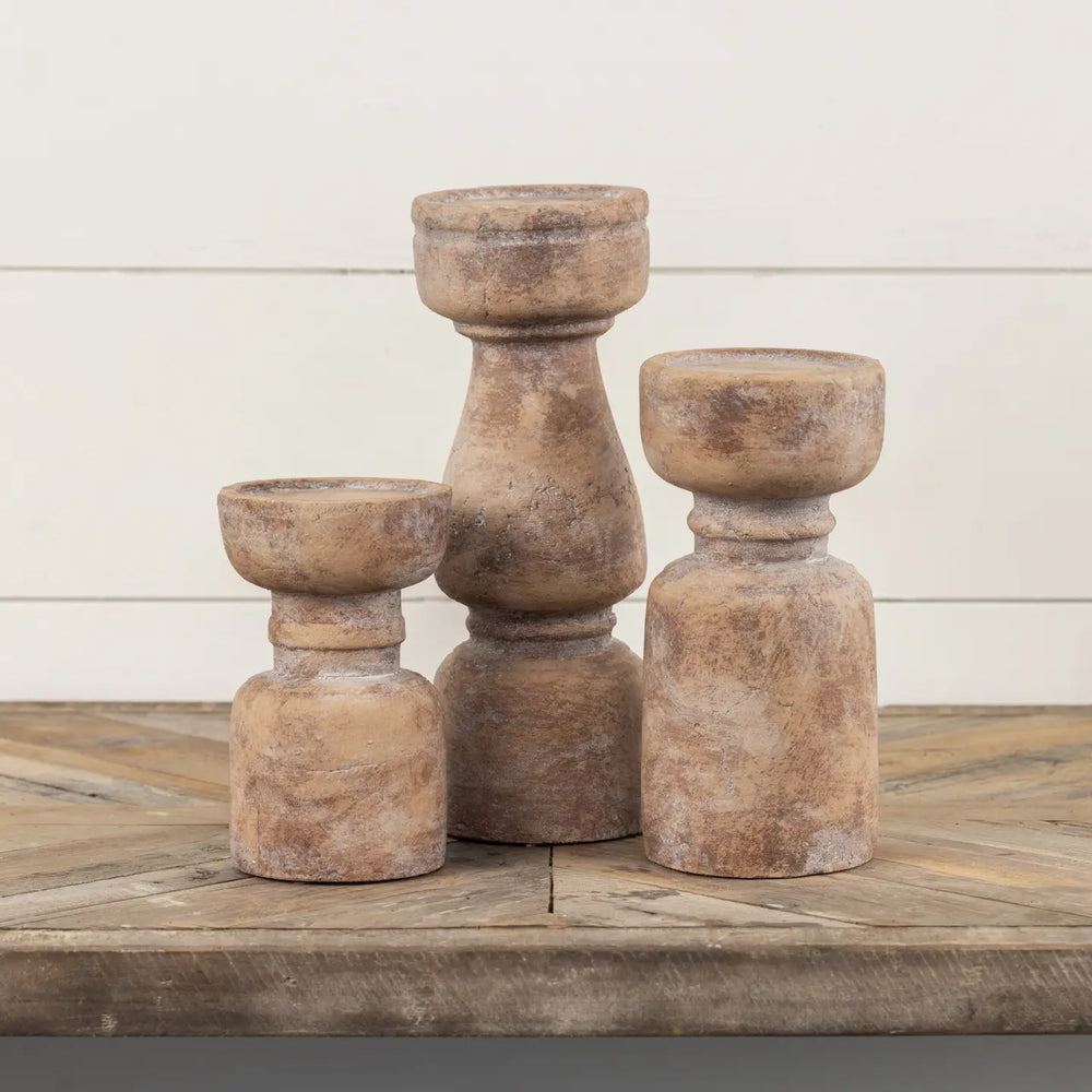 11.25" Terracotta Pillar Candle Holder-Casa Dolce