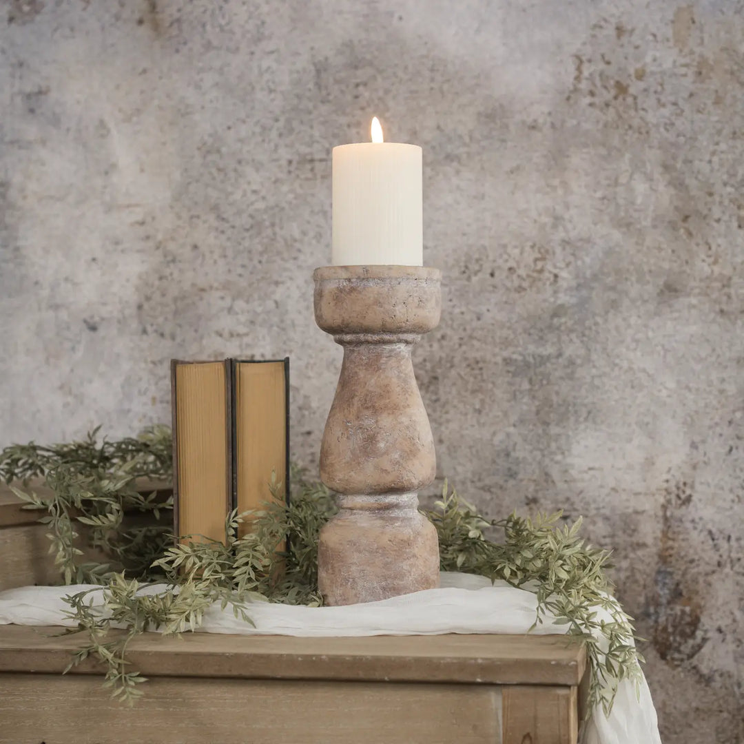 11.25" Terracotta Pillar Candle Holder-Casa Dolce