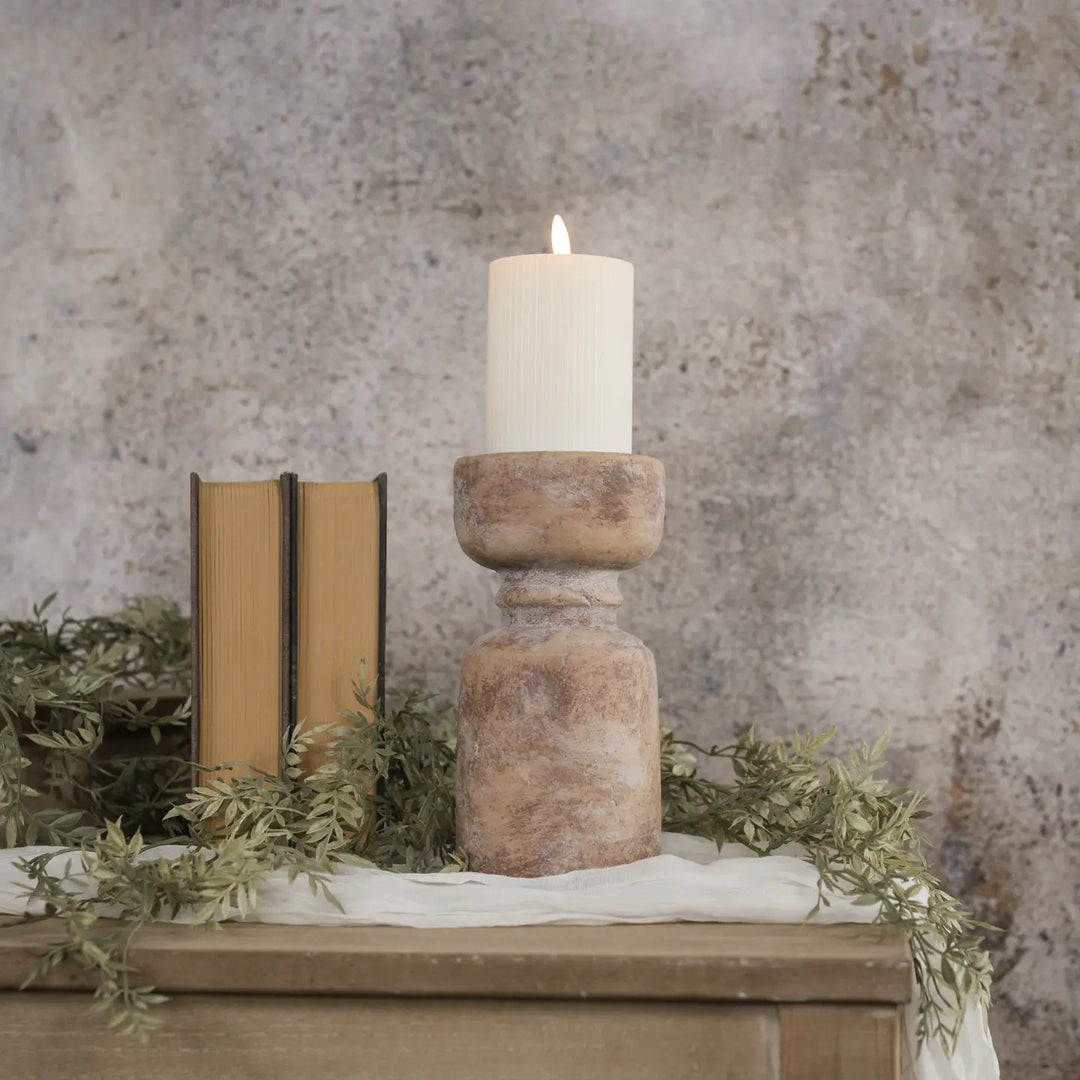 8.75" Terracotta Pillar Candle Holder-Casa Dolce