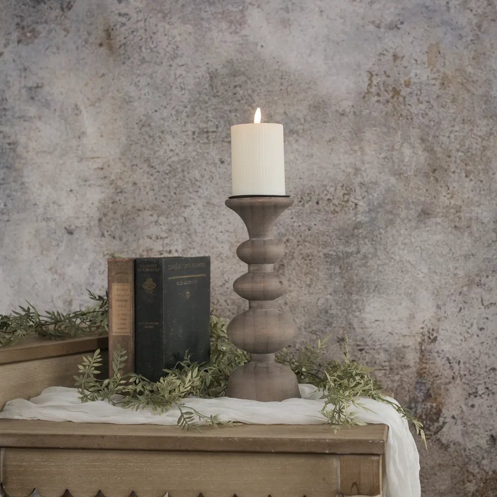 12" Serenity Pillar Candle Holder-Casa Dolce