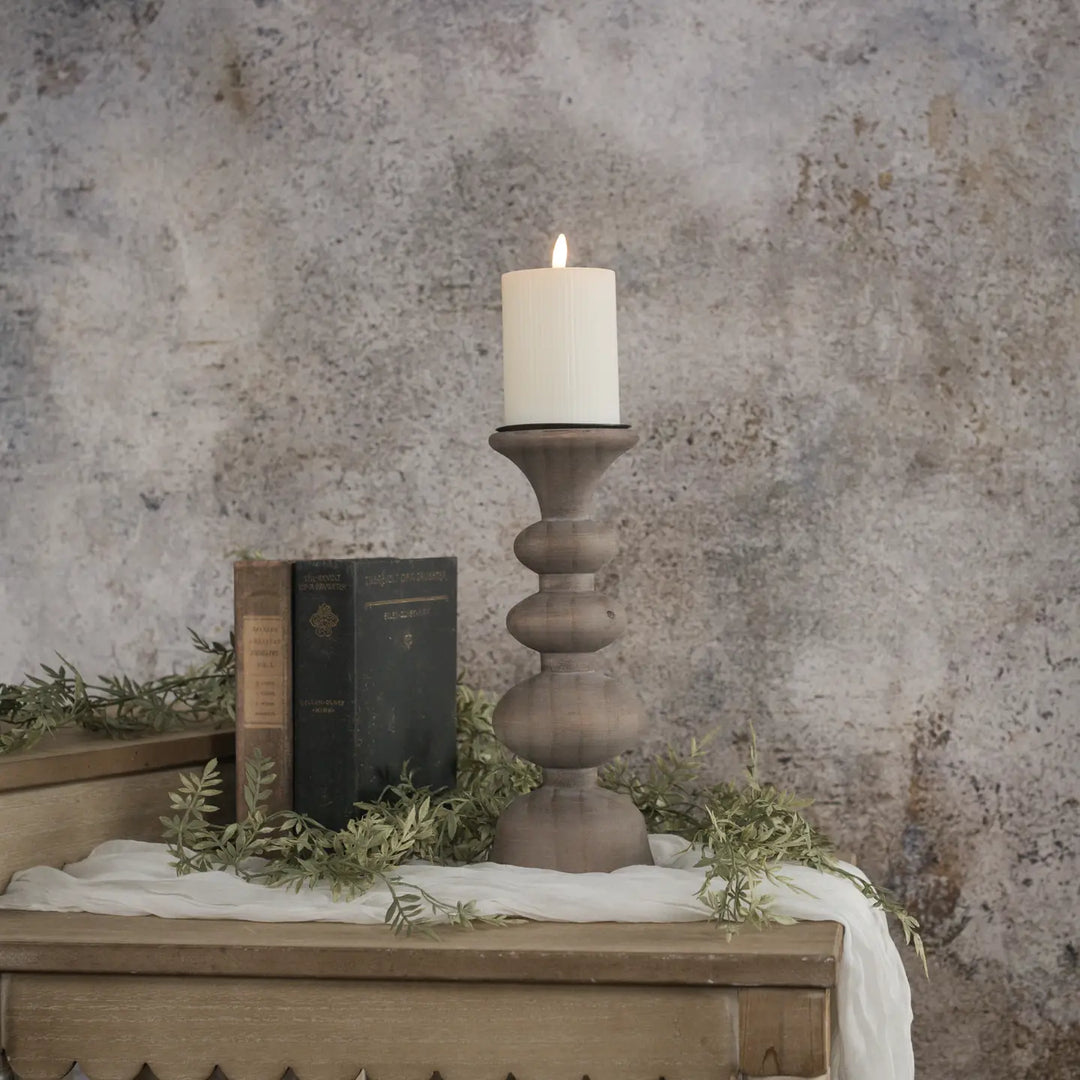 12" Serenity Pillar Candle Holder-Casa Dolce