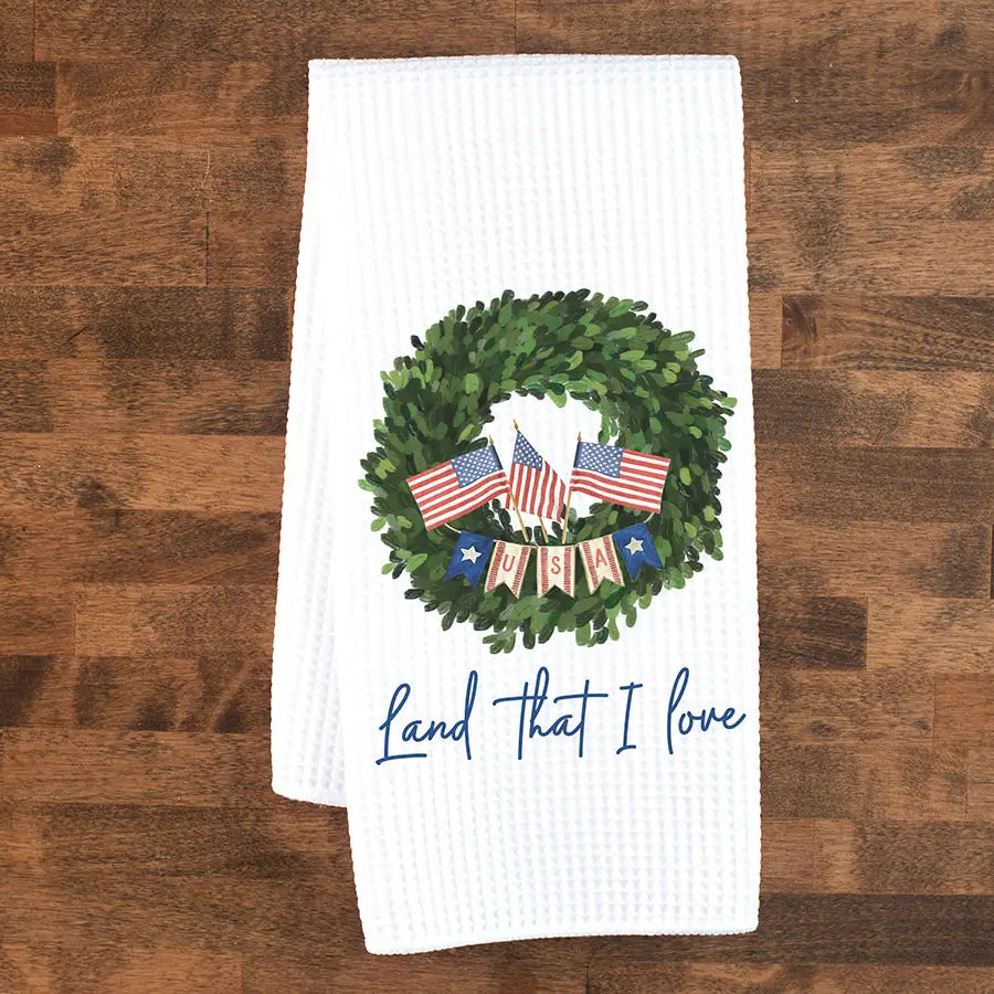 Land That I Love Kitchen Towel, 4th of July Decor, Tea Towel-Casa Dolce
