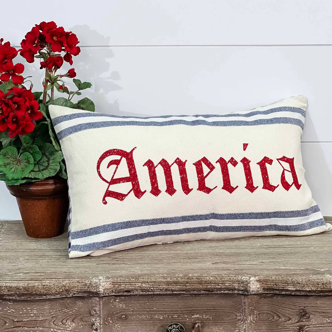 America Pillow Cover 20Lx12W-Casa Dolce