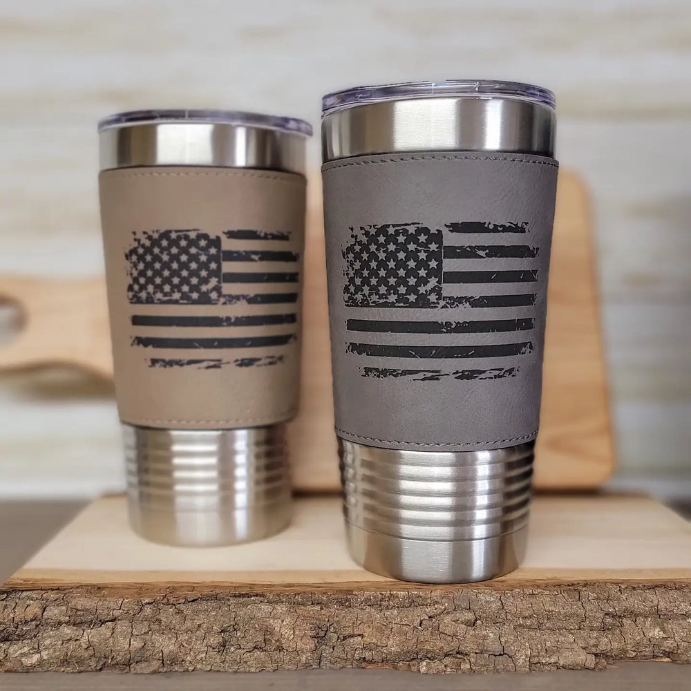 Distressed American Flag Engraved Tumbler 20oz-Casa Dolce