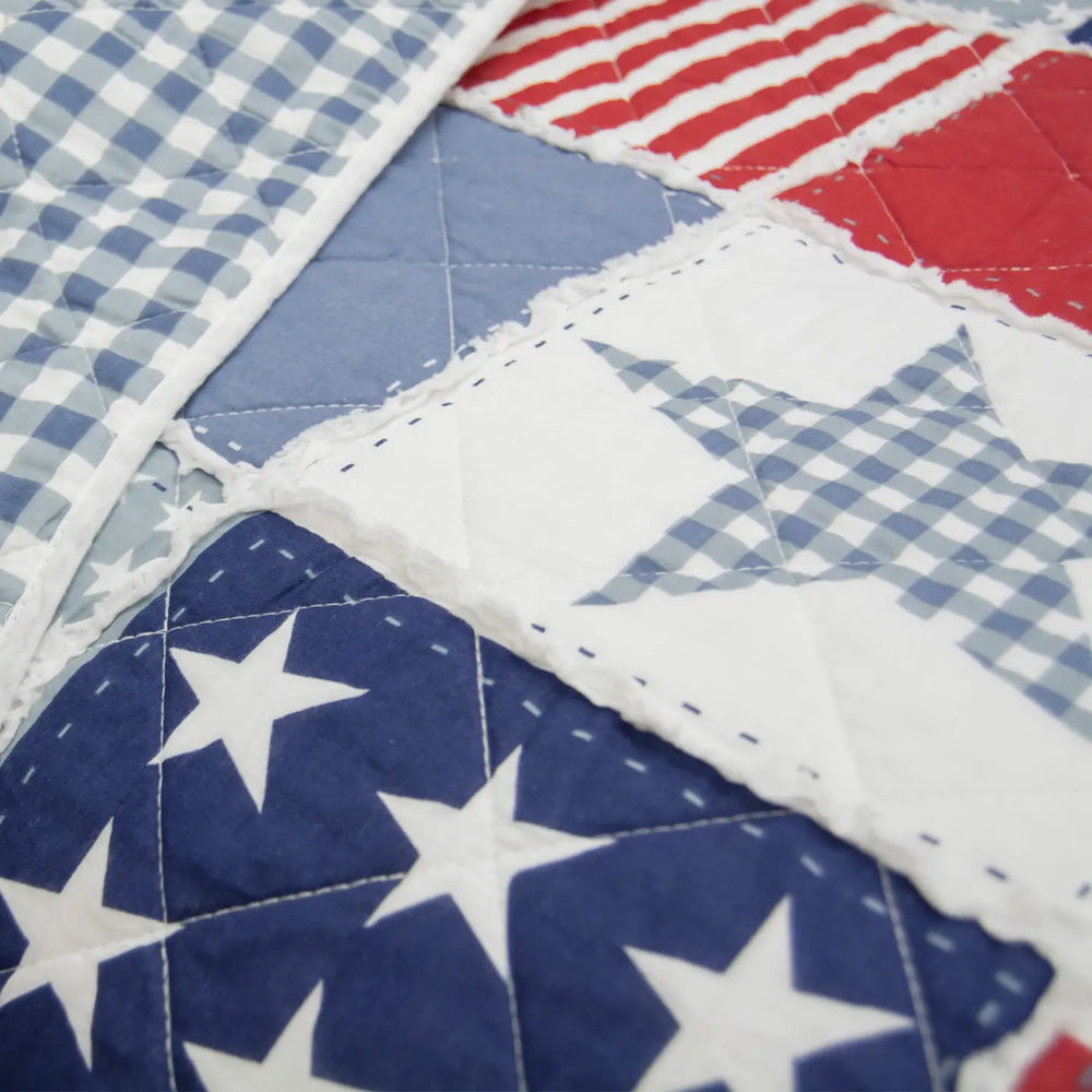 Sharp Star & Stripe Pieced Cotton Quilt Collection-Casa Dolce