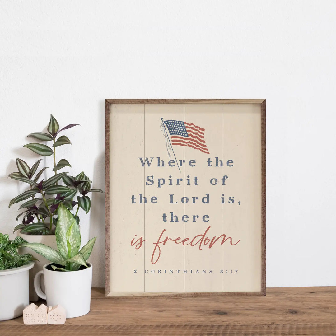 There Is Freedom 2 Corinthians 3 17 White - 16x20x1.5-Casa Dolce