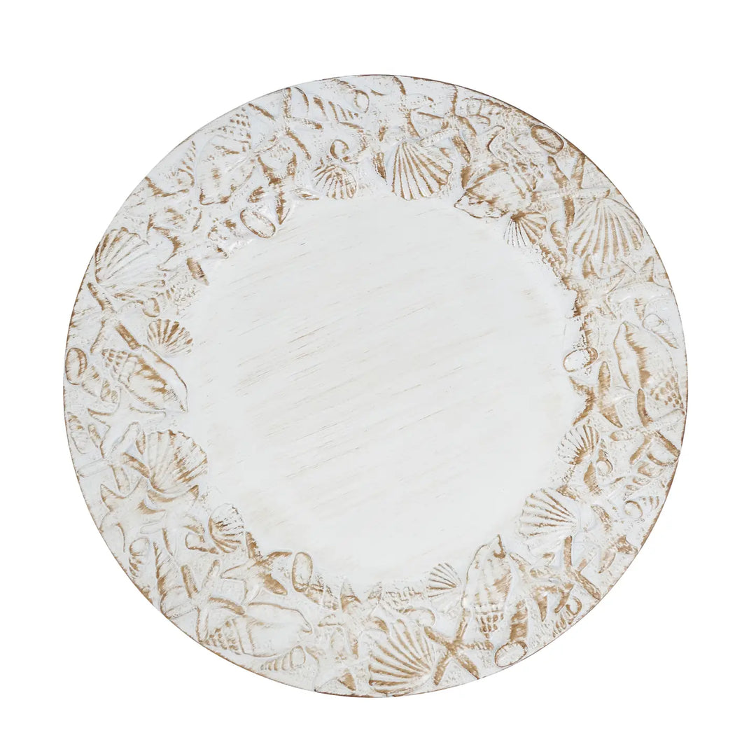 Sea Shell Embellished Charger Plate-Casa Dolce
