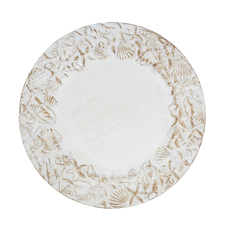 Sea Shell Embellished Charger Plate-Casa Dolce