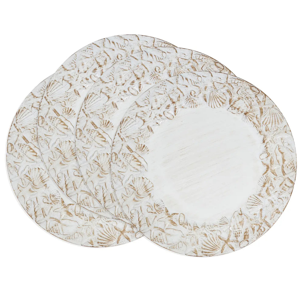 Sea Shell Embellished Charger Plate-Casa Dolce