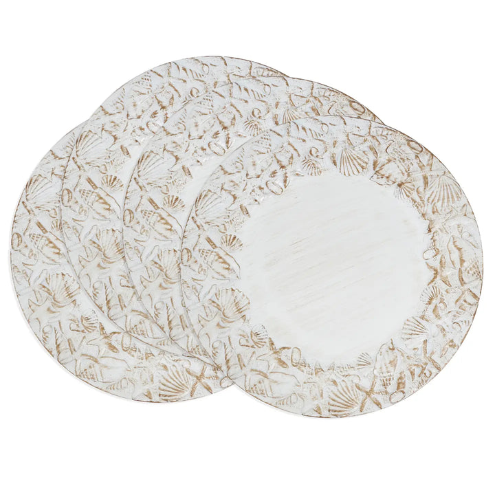 Sea Shell Embellished Charger Plate-Casa Dolce