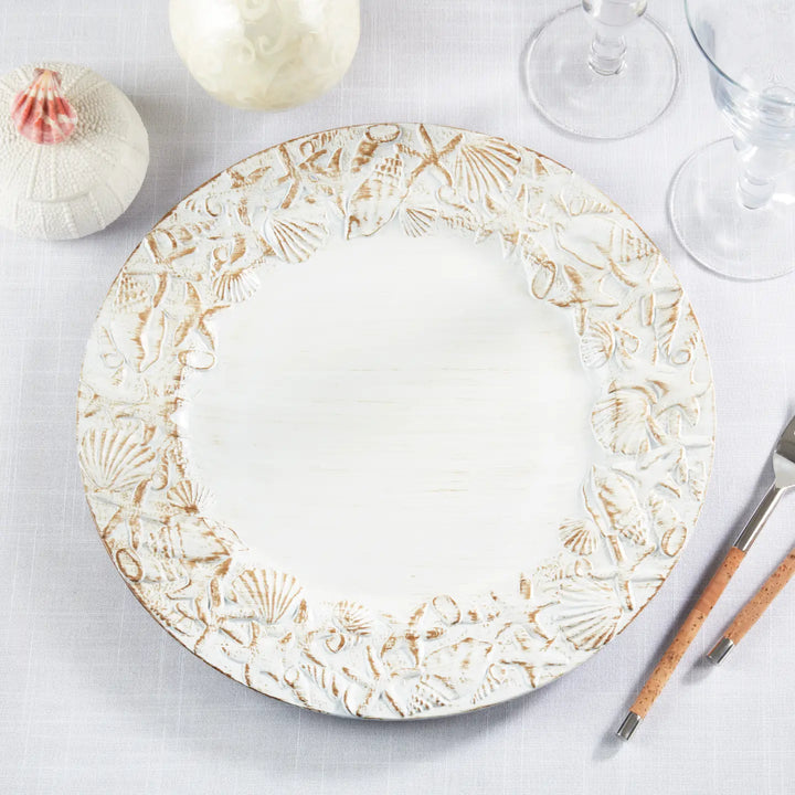 Sea Shell Embellished Charger Plate-Casa Dolce
