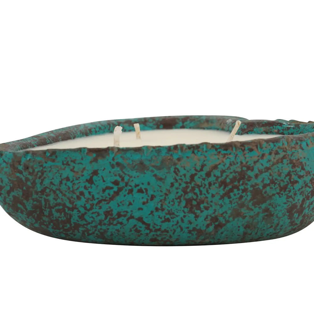 Simple Heart Candle Clay Vessel-Gorgeous-Turquoise-Casa Dolce