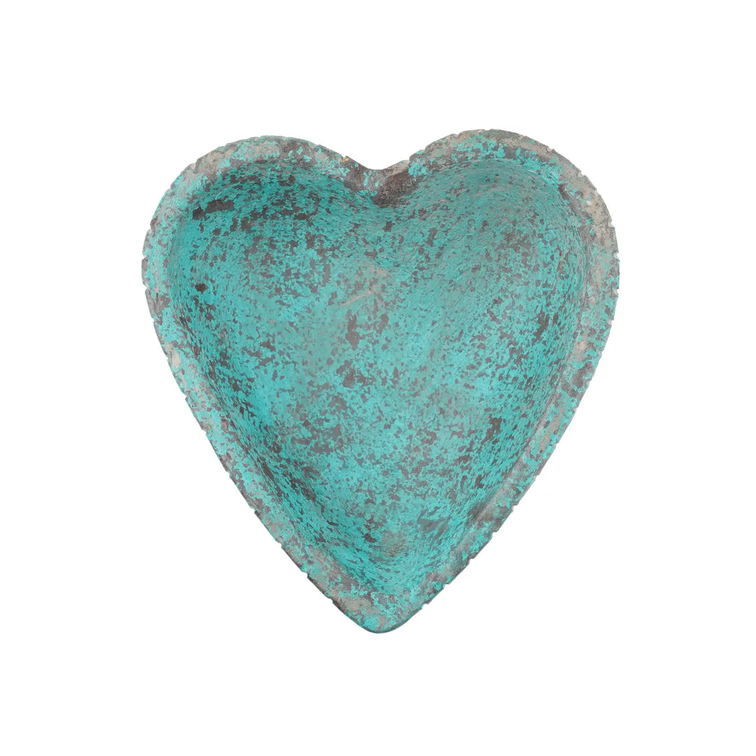 Simple Heart Candle Clay Vessel-Gorgeous-Turquoise-Casa Dolce