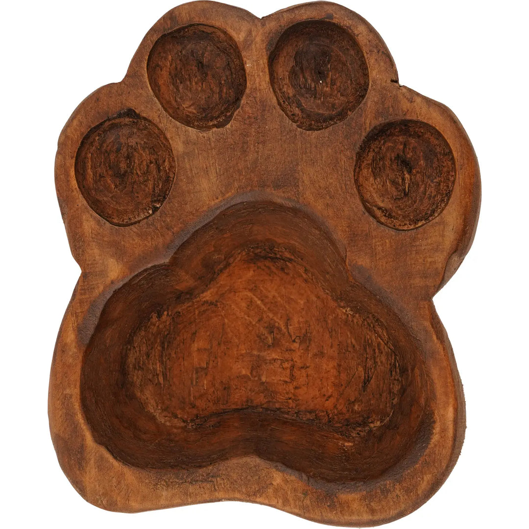 Dog Paw Bowl-Mini-6 X 6 X 2inches-Wood-Candle Ready-Paw-Mini-Casa Dolce