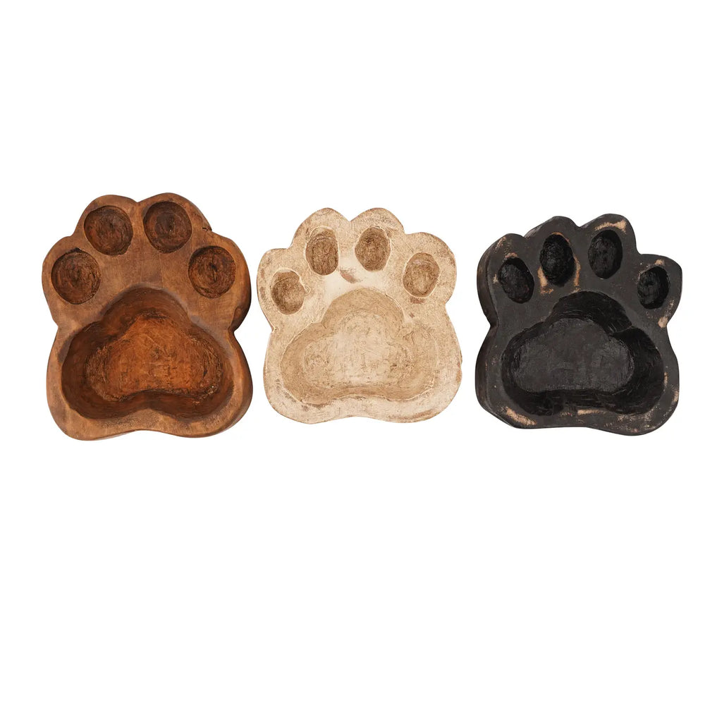 Dog Paw Bowl-Mini-6 X 6 X 2inches-Wood-Candle Ready-Paw-Mini-Casa Dolce