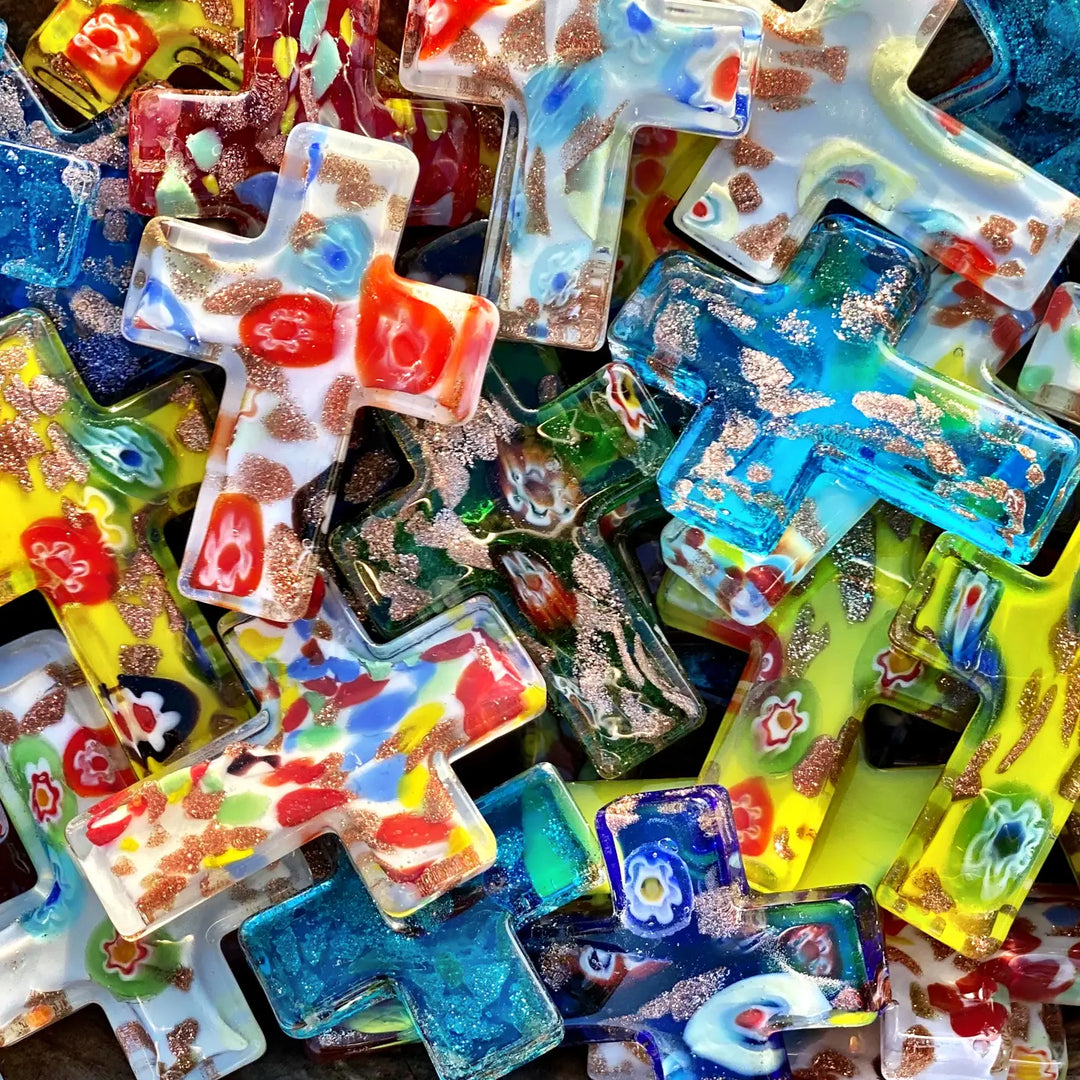 Glass Pocket Cross - Sold Individually-Casa Dolce