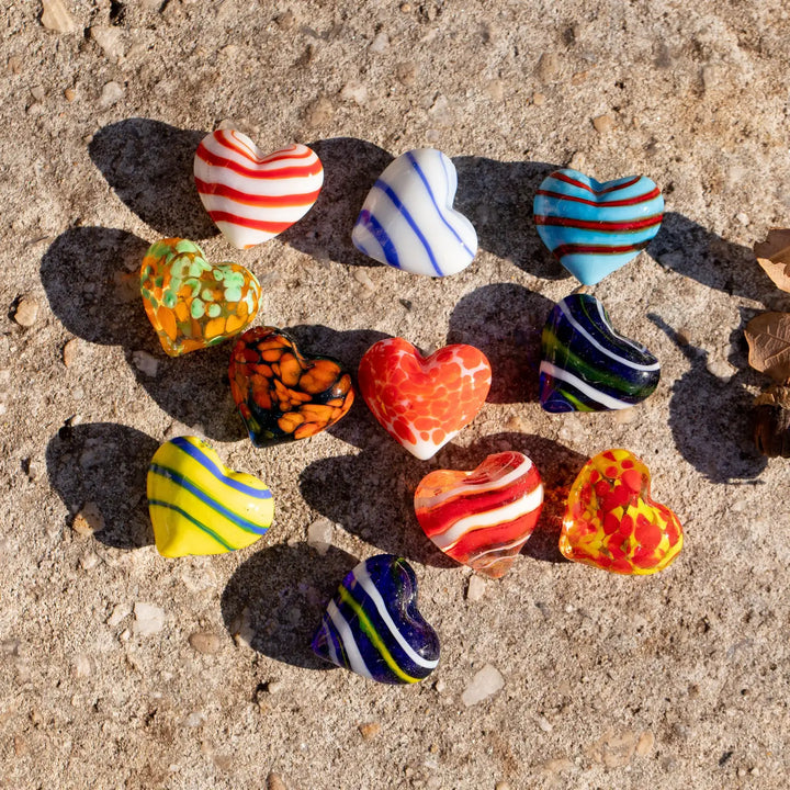 Glass Pocket Hearts - Choose from Three Color Schemes-Casa Dolce