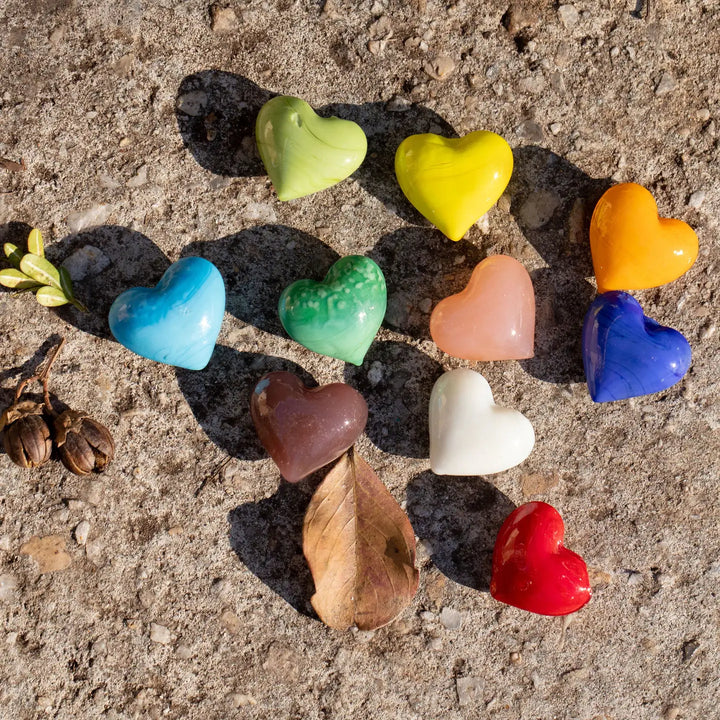Glass Pocket Hearts - Choose from Three Color Schemes-Casa Dolce