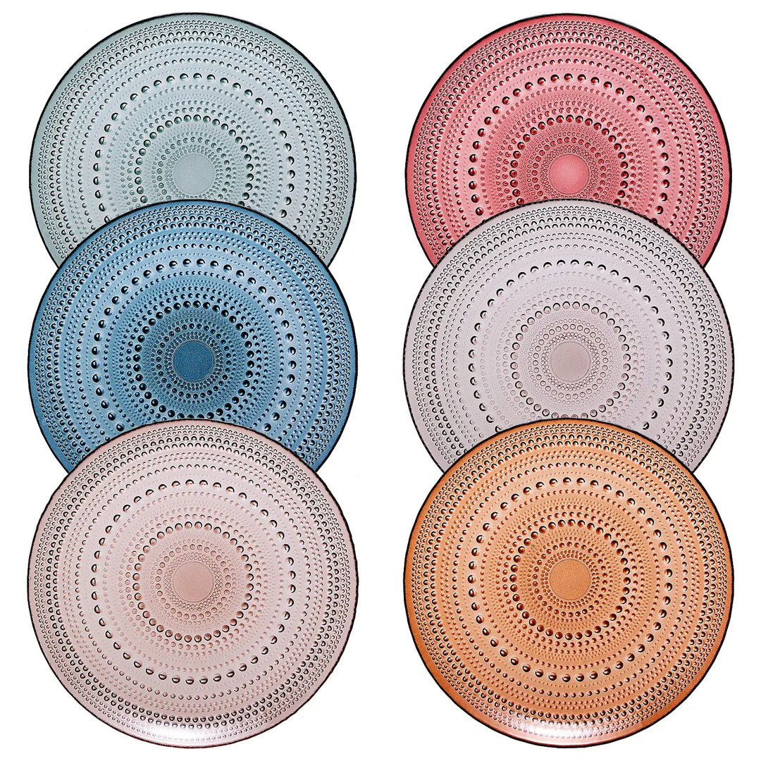 Glass Hobnail Colored Plates | Set of 6 Plate 10.6"D-Casa Dolce