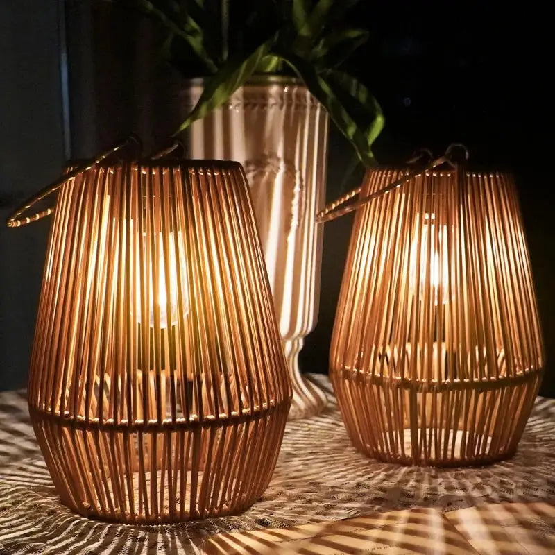 Solar Rattan Lantern-Casa Dolce