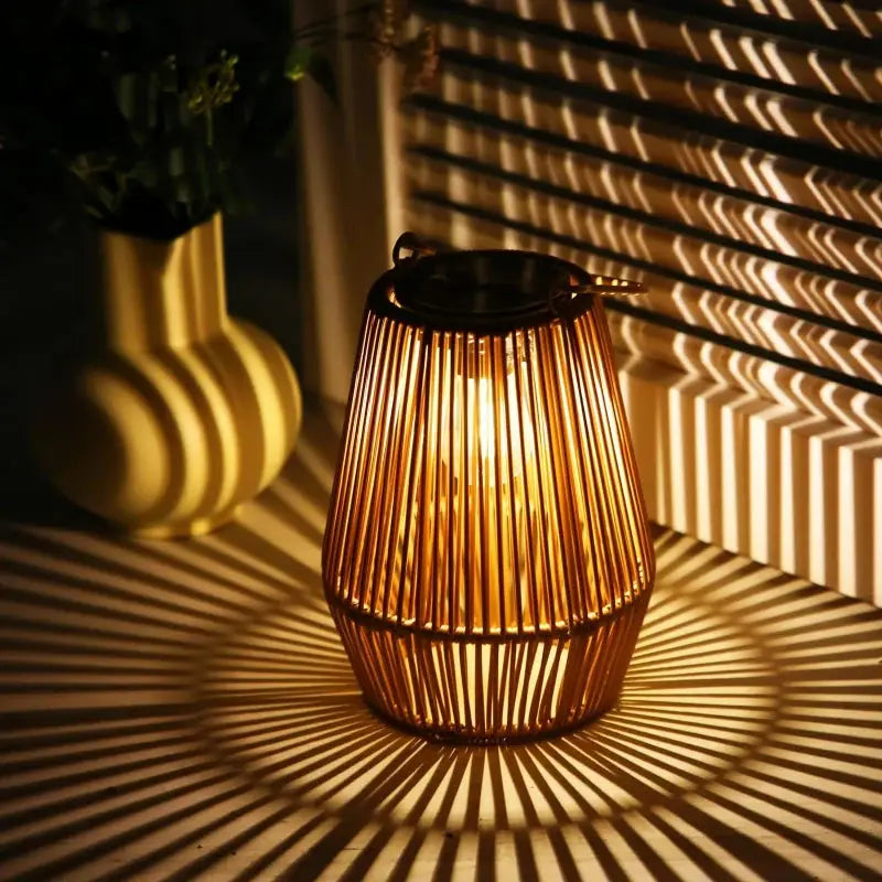 Solar Rattan Lantern-Casa Dolce