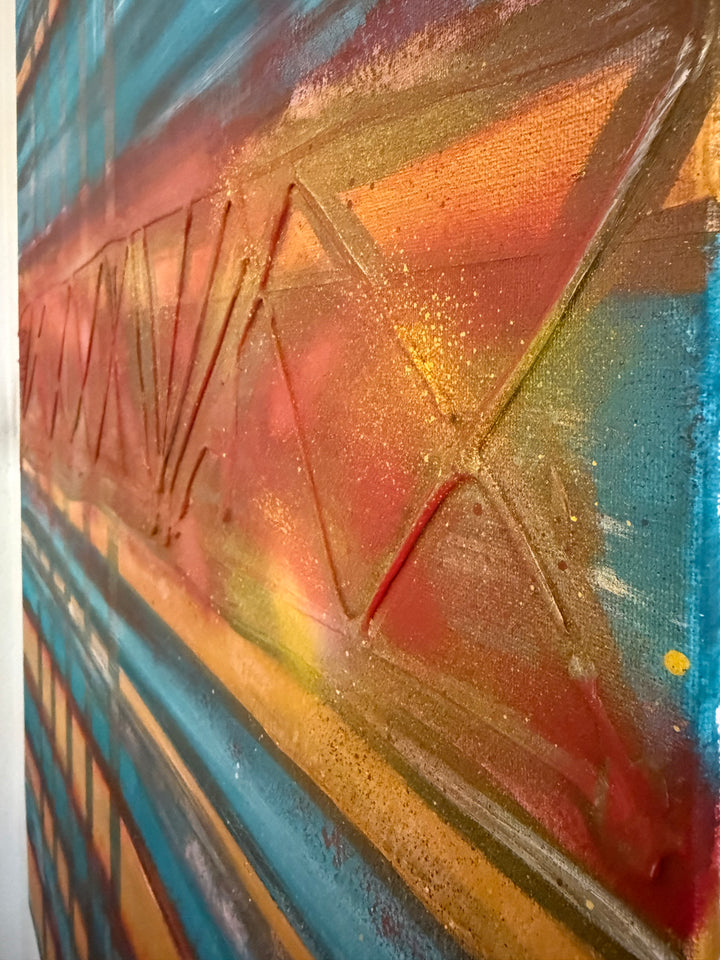 Sunset Grid – Original Canvas Artwork-Casa Dolce