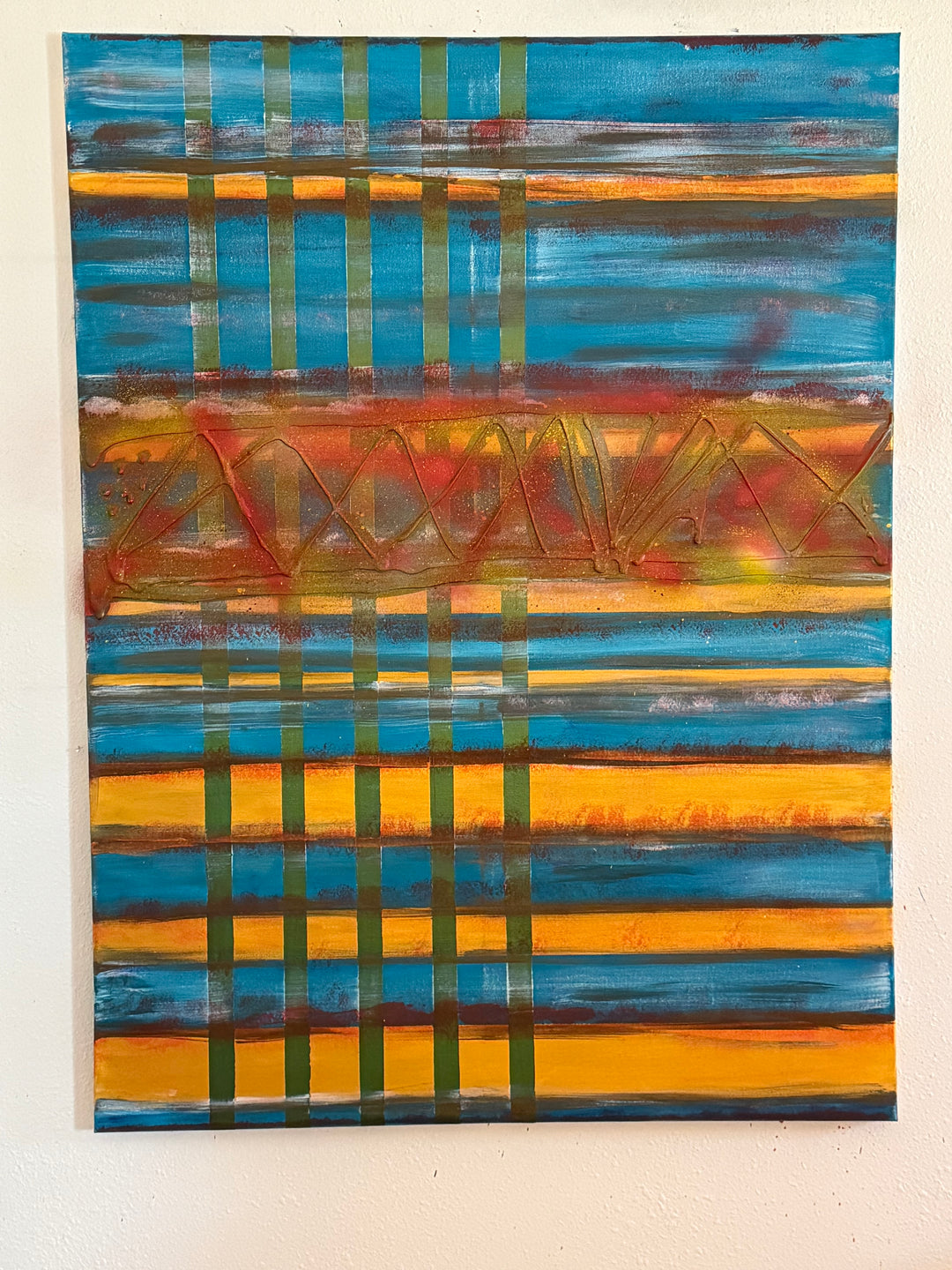 Sunset Grid – Original Canvas Artwork-Casa Dolce