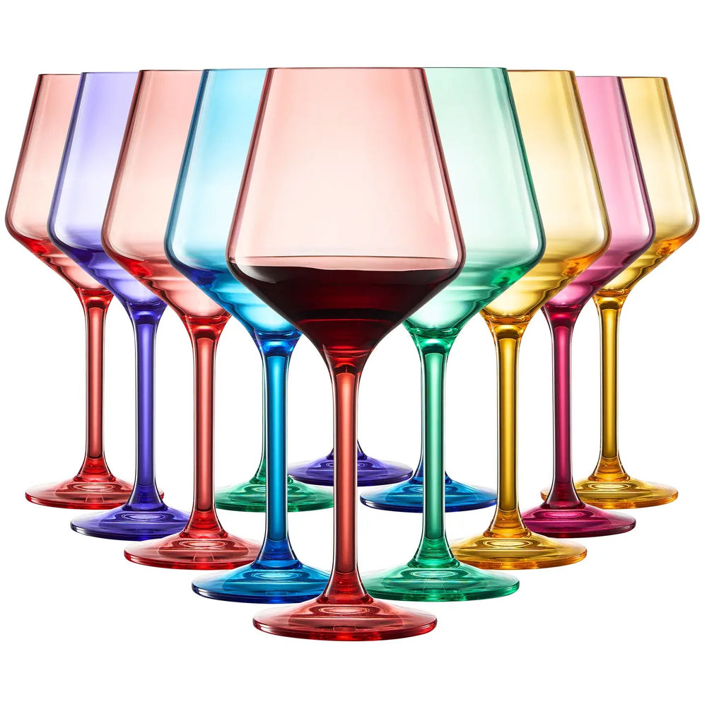 Plastic Acrylic Unbreakable Stemmed Wine Glasses, Set of 12-Casa Dolce
