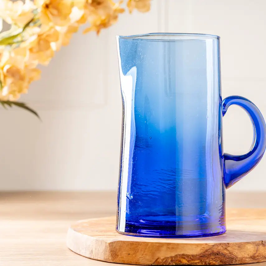 Moroccan Cone Jug - Blue-Casa Dolce