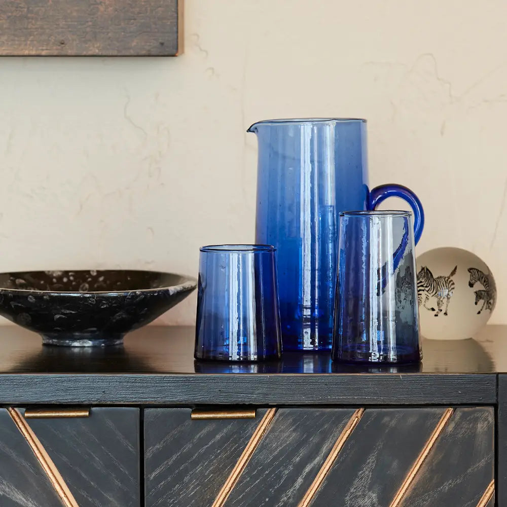 Moroccan Cone Jug - Blue-Casa Dolce