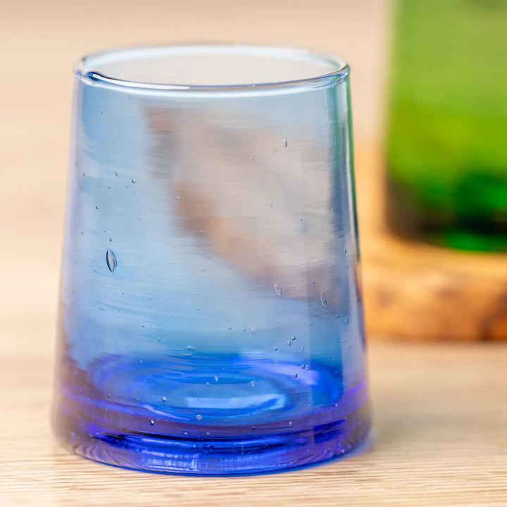 Moroccan Cone Glassware Small - Blue (Set of 6)-Casa Dolce