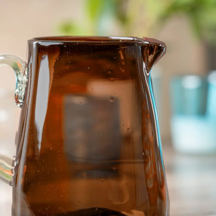 Handblown Glass Pitcher - Tamarind-Casa Dolce