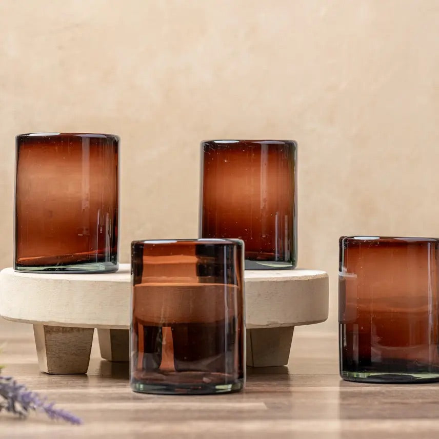 Handblown Mexican Dof Glasses - Tamarind (Set of 6)-Casa Dolce