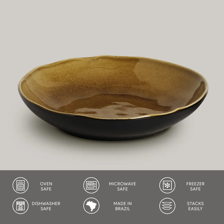 Bio Stoneware Amber Salad Bowl, 28 oz-Casa Dolce