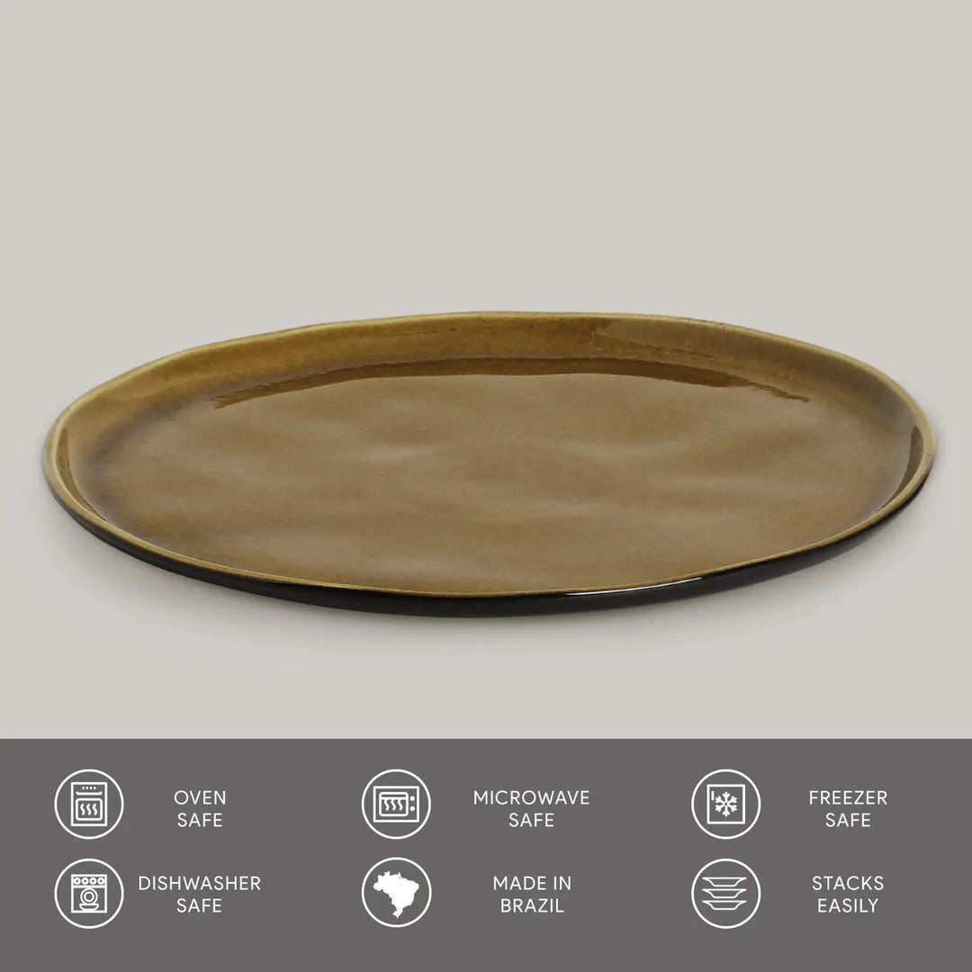 Bio Stoneware Amber Dinner Plate, 10.8"-Casa Dolce